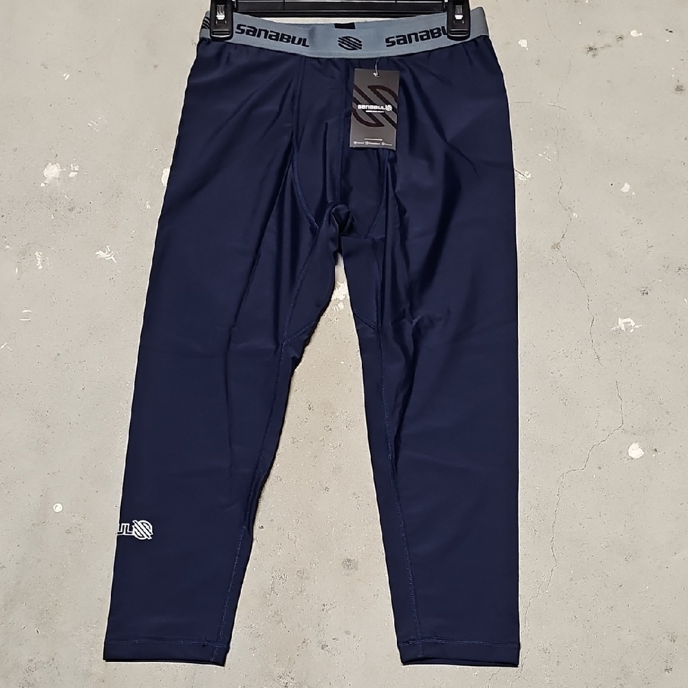 Nwt MENS 3/4 Sanabul Navy Blue LEGGINGS #18